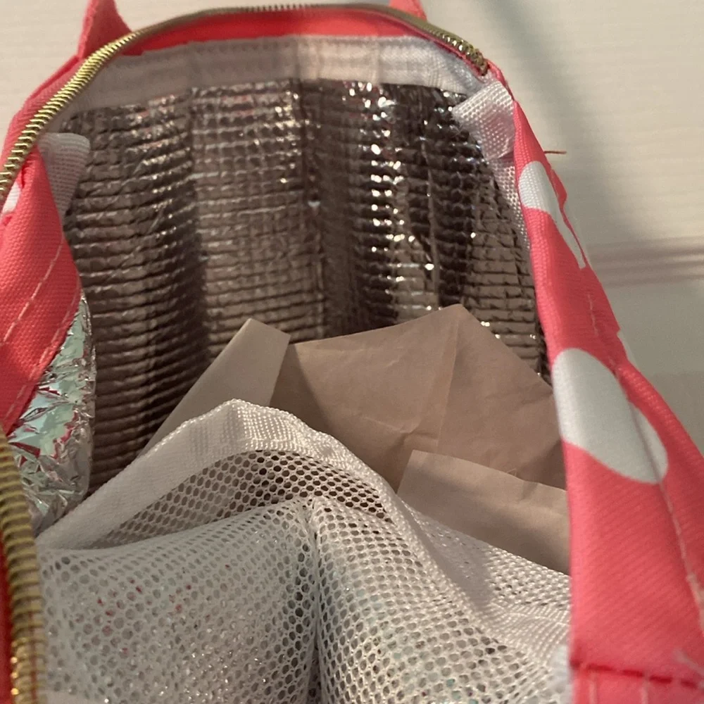 BNWT KATE SPADE Pink Polka Dot Insulated Lunch Tote Bag